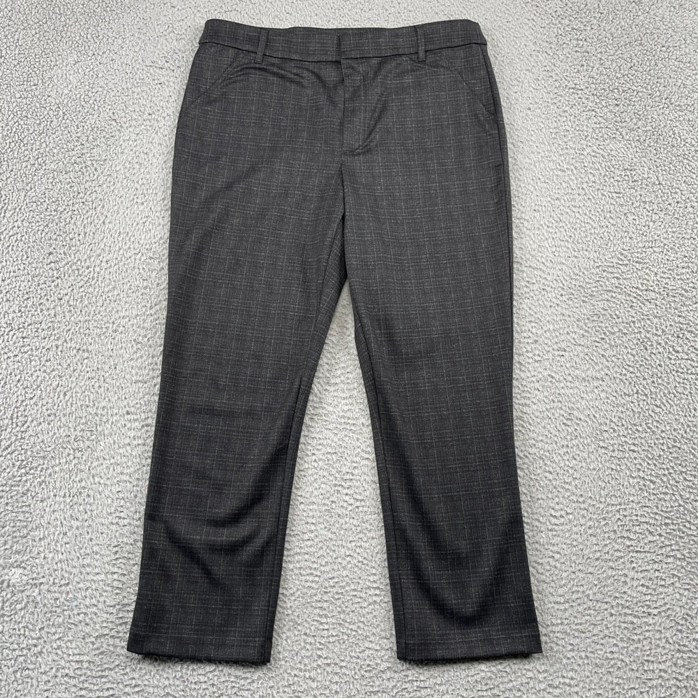 Wit & Wisdom Pants Womens 12 Gray Plaid Stretch Office Career